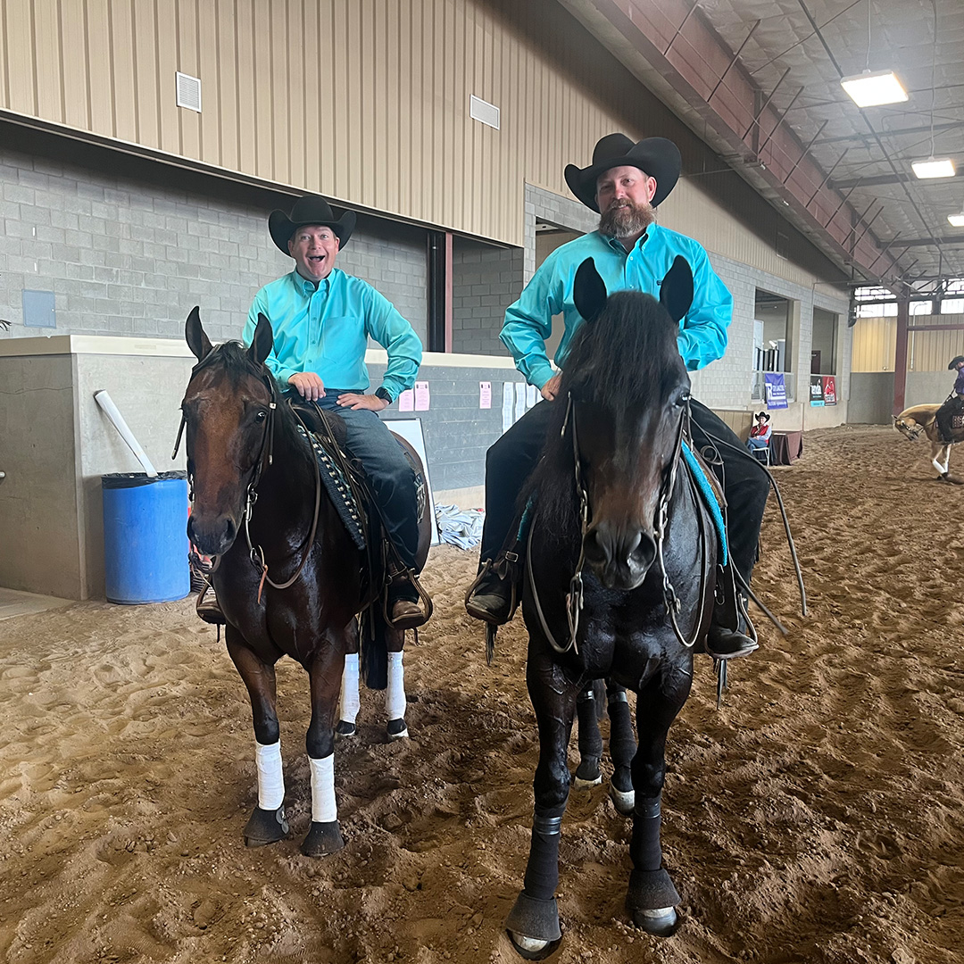 preston and nathan kent matching at the cactus reining classic